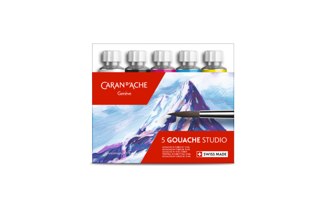 Boîte 5 Tubes de Peinture GOUACHE STUDIO 10 ml