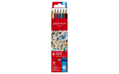 Boîte Carton 6 Crayons Aquarellables SCHOOL LINE