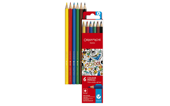 Boîte Carton 6 Crayons Aquarellables SCHOOL LINE – Image 3