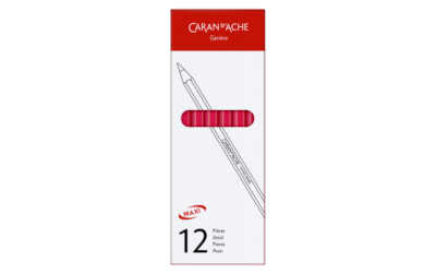 Boîte de 12 crayons MAXI Roses Fluo