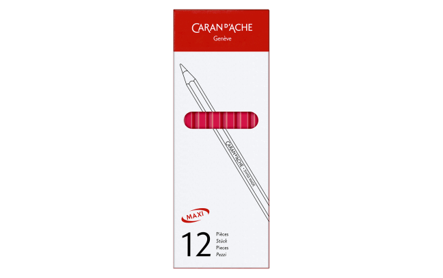 Boîte de 12 crayons MAXI Roses Fluo