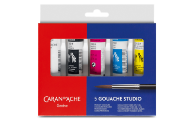 GOUACHE STUDIO – Assortiment 5 couleurs en tubes 21 ml