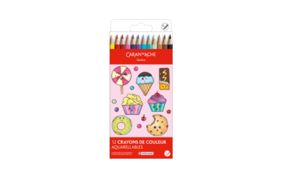 Set Kawaii 12 Crayons de couleur Swisscolor Aquarellable Candy World