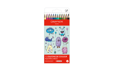 Set Kawaii 12 Crayons de couleur Swisscolor Aquarellable Funny Monsters
