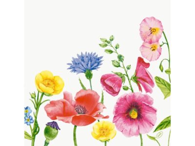 Serviettes en papier Flowy 60 pièces, 40 x 40 cm, Multicolore