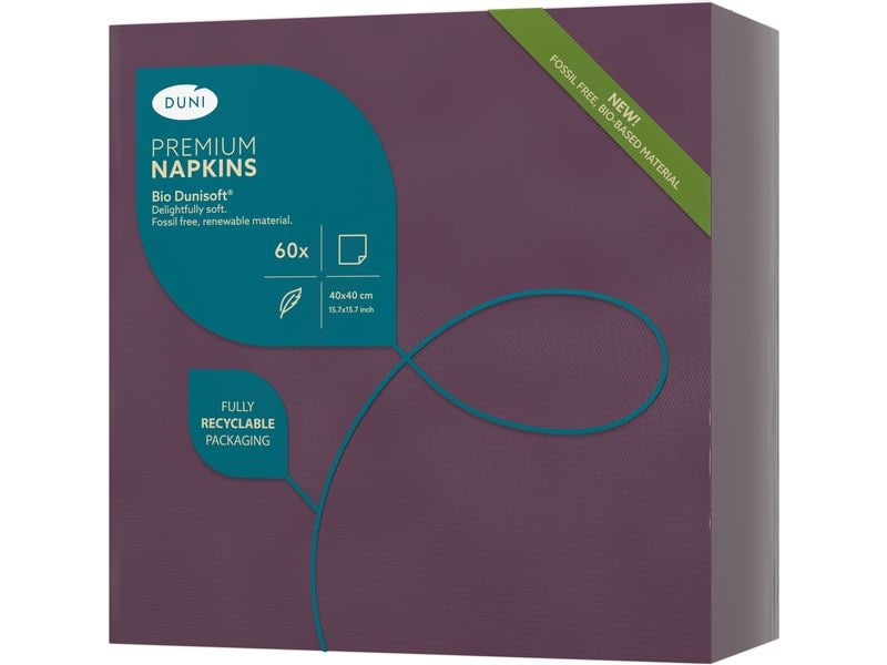 Serviettes en papier 40 cm x 40 cm, 60 Pièce/s, Plum – Image 2