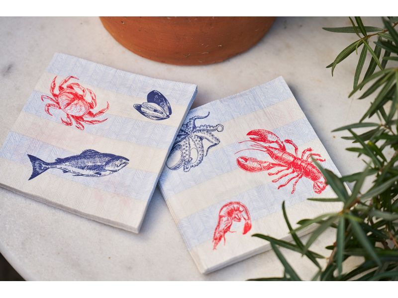 Serviettes en papier Sea Delights 40 cm x 40 cm, 60 Pièce/s – Image 2