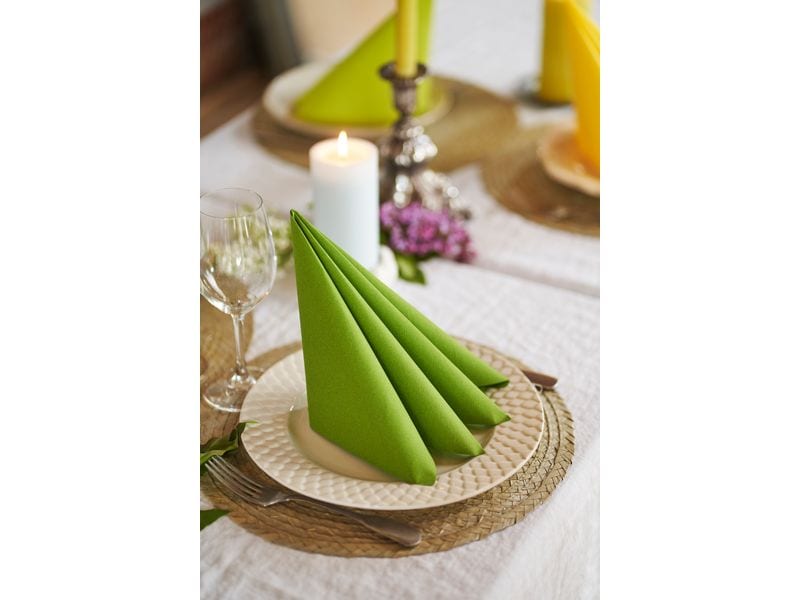 Serviettes en papier 40 cm x 40 cm, 60 Pièce/s, vert herbe – Image 4