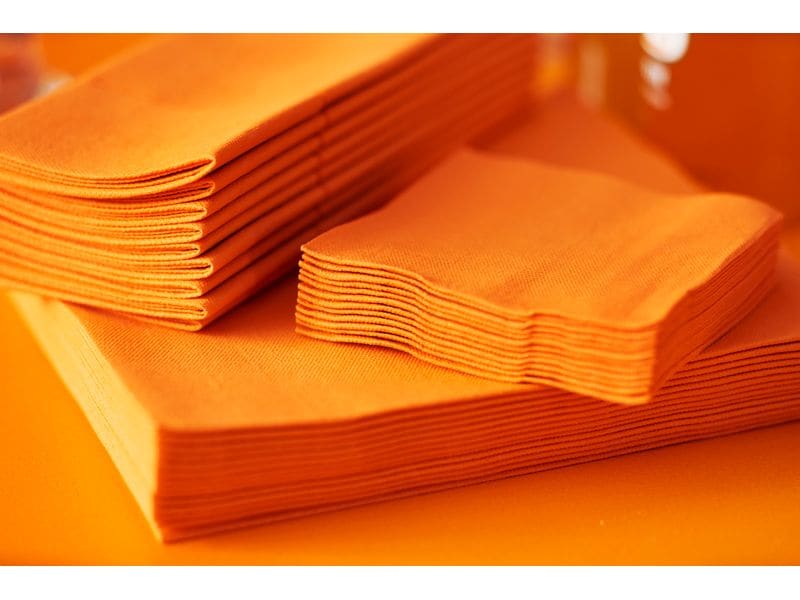 Serviettes en papier 40 cm x 40 cm, 60 Pièce/s, Orange – Image 5
